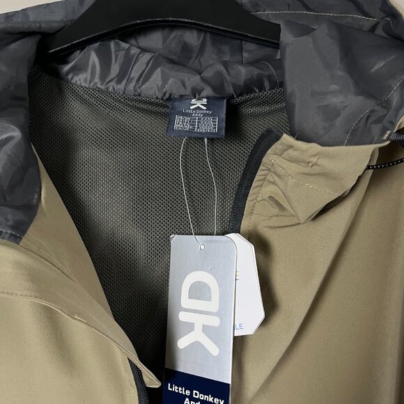 Little Donkey Andy Windbreaker Jacket XXXL 5XL Beige Hooded Lightweight New - Picture 5 of 6